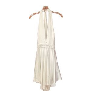 LuFeng Womens Large Plunging V Neck White Classic Dress Cocktail Wedding Monroe